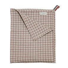 DK HOME 亞麻自然廚房擦拭布 30支棉, 檢查紅色, 1個