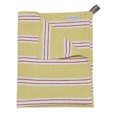 DK Home亞麻水洗條紋廚房抹布, 黃色, 1個