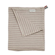 DK HOME 亞麻自然廚房擦拭布 30支棉, 條紋紅色, 1個