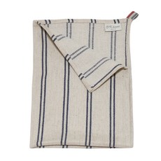 DK Home亞麻11支雙線條廚房抹布, 海軍藍, 1個