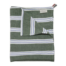 DK Home亞麻水洗條紋廚房抹布, 綠色, 1個