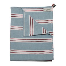 DK HOME 亞麻水洗條紋廚房巾, 天藍色, 1個