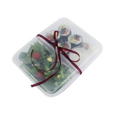 티나피크닉 낮은2칸 도시락 대 + 리본 자주 200cm, 10세트