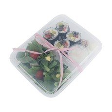 티나피크닉 낮은2칸 도시락 대 + 리본 그레이핑크 200cm, 10세트