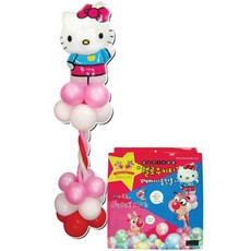 파티클럽 풍선 기둥만들기 헬로키티 세트 400 x 1800 mm, 혼합 색상, 1세트
