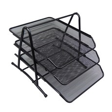 Bluemato DIY 鋼製3層文件整理架 300 x 345 x 267 mm, 黑色, 3層