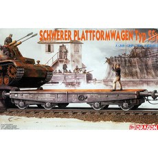 DRAGON 1:35 Schwerber Platformwagen Type SSy 塑料模型 DR6069 用於德國陸軍火車車廂貨物, 1個