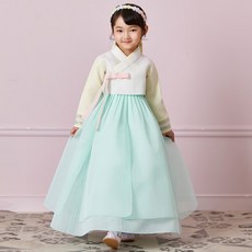 예가한복 여아용 민트나래 한복 WN1034