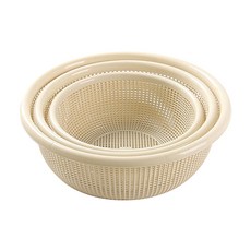 앤티스 라운드 배수 바구니 3종 세트, 베이지, 1개