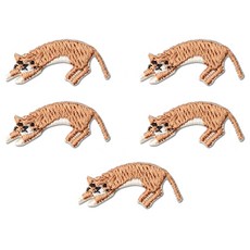 時尚亮點迷你刺繡貼片 43 x 18 mm 5入, 午睡貓 棕色, 1個