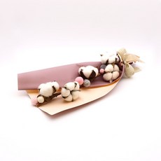 리피에노 조화 폼폼코튼 목화 꽃다발, 핑크, 1개