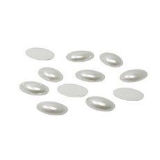東星紙工社 DIY 材料 半面珍珠珠 212 13 x 18 mm, 白色橢圓, 1套