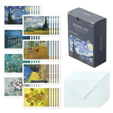 walgadaks 手繪風卡片 40入+信封袋 20入, 梵高, 1套