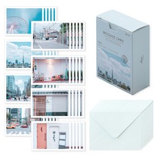 walgadaks 手繪風卡片 40入+信封袋 20入, 東京, 1套