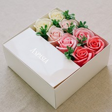 ASPASIA 人造Merci Flower香皂花禮金盒, 粉紅色, 1個
