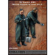 EvolutionMiniatures塑膠模型 1/35 SS Tankman WW2冬季塗裝的坦克組-3, 1個