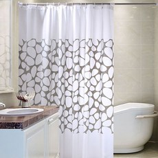 앤티스 스톤포인트 욕실커튼 180 x 180 cm, 화이트, 1개, 화이트계열