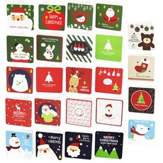 도나앤데코 모두 같이 메리 크리스마스 카드 24p + 봉투 24p, 랜덤 발송, 1세트