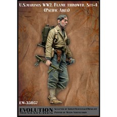Evolution 微型 1/35 美國海軍陸戰隊 WW2 火焰噴射器套組 4 太平洋地區塑料模型步兵 EM35057, 1個