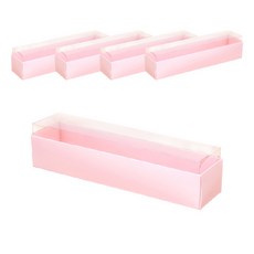 이홈베이킹 윗투명 마카롱 상자 2252, 핑크, 5개입