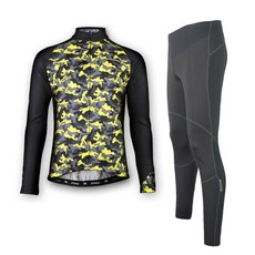 2NDWIND 霓虹迷彩+防風牆防風緊身衣騎行服套裝JFT223