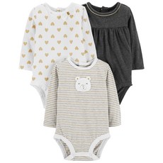카터스 여아용 3팩 캣 오리지널 바디수트