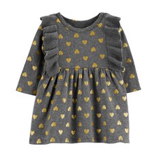 carter's 女童心形褶飾毛衣連衣裙