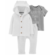 카터스 아동용 뉴트럴 3피스 리틀 가디건 세트