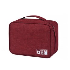 DM 알럽홈 대용량 심플컬러 디지털파우치, 버건디, 1개