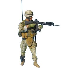 空降兵1/16美國海軍陸戰隊2塑膠模型 AM059B, 1個
