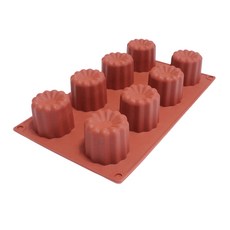 Cuisine Ware矽膠模具 可麗露 8格 烘焙模具, 單色, 1個