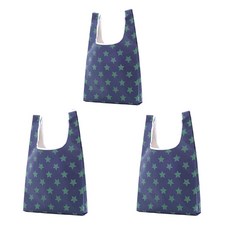 앤티스 접이식 휴대용 시장바구니, 그린스타 네이비, 3개