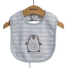 Withbebe 企鵝印花保暖圍兜, 灰色, 1入