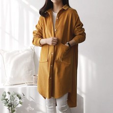 봉봉스토리 프론트포켓 골덴 수유 셔츠원피스