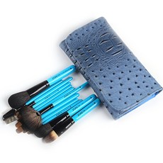 조레야 메이크업 브러쉬 12종 + 파우치 세트, 블루, 1개