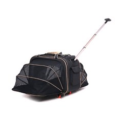 까망코 트롤리 확장형 반려견 캐리어 이동가방, 블랙, 1개