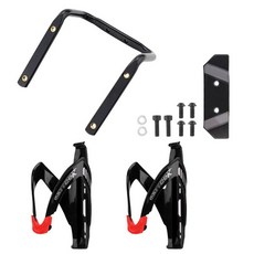 B&C 自行車座墊安裝型雙水壺架 + 水壺架 2入, 黑色, 1個