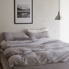 라뽐므 코튼 구스이불 0.8kg + 이불커버 2종세트, 애쉬그레이