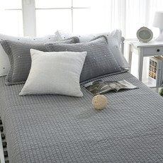 棉質水洗絎縫薄墊, 灰色