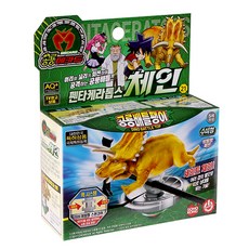 공룡메카드 공룡 배틀 팽이 펜타케라톱스 체인, 혼합 색상, 1개