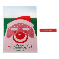 聖誕老人自黏袋 綠色 100入+紅緞帶貼紙 100入, 1套