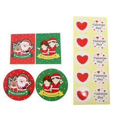 黃氏便當 聖誕瑪芬杯蓋 男孩女孩 20入 + 聖誕老人 20入 + 聖誕糖果托 男孩女孩 20入 + 聖誕老人 20入 + 情人節圓形貼紙 80入, 1套