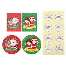 황씨네도시락 크리스마스 머핀컵덮개 소년소녀 30p + 산타 30p + 크리스마스 캔디홀더 소년소녀 30p + 산타 30p + 꽃선생님원형 스티커 120p, 1세트