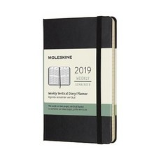 몰스킨 다이어리 2019년 12M 위클리 세로형포켓 하드커버, 블랙