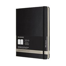 MOLESKINE 日記 2019 12M Pro 周刊豎版精裝, 黑色的