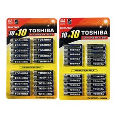 도시바 알카라인 AA 건전지 20p + AAA 건전지 20p, 1세트