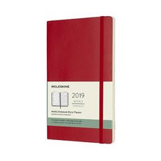 몰스킨 다이어리 2019년 12M 위클리 Notebook 소프트커버, 레드 스칼렛