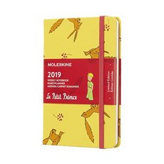 몰스킨 다이어리 2019년 12M 한정판 프티 프린스 위클리 Notebook포켓 하드커버, 옐로 선플라워