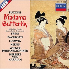 GIACOMO PUCCINI - MADAMA BUTTERFLY HIGHLIGHTS/FRENI/PAVAROTTI/KARAJAN EU수입반