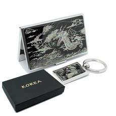 The Nuri Korea 傳統螺鈿名片盒 15張 + 鑰匙圈, 1層, 龍